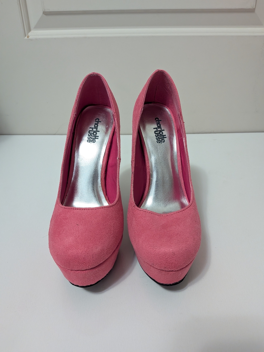 Charlotte Russe Rose Pink Suede Platform Pumps
